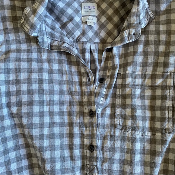 Jcrew plaid half button up - Picture 2 of 3